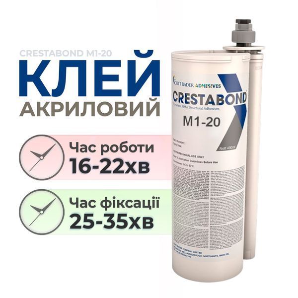 Двухкомпонентный акриловый клей 400 мл Crestabond M1-20 для металлов, термопластов и композитов фото Фото Двухкомпонентный акриловый клей 400 мл Crestabond M1-20 для металлов, термопластов и композитов