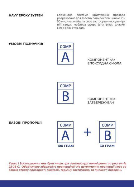 Эпоксидная смола для столешниц 1,3 кг прозрачная с отвердителем для мебели, форм и столов