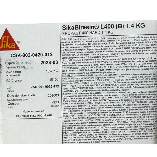 Эпоксидная паста со стекловолокном 11,4 кг SikaBiresin L400 (EPOPAST 400) комплект для оснастки и подкладочных конструкций
